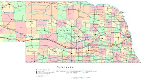 Printable Map Of Nebraska